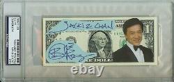 1/1 JACKIE CHAN Dollar Bill Auto Signed PSA DNA Slabbed Rare Currency