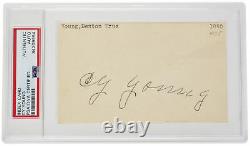 1950s Cy Young Signed Slabbed Cleveland Spiders Index Card PSA/DNA