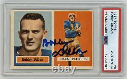 1957 PACKERS Bobby Dillon signed card Topps #9 PSA/DNA Slabbed AUTO HOFer RARE