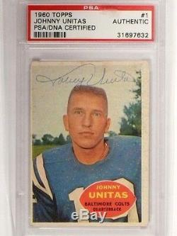 1960 Topps Johnny Unitas #1 Signed autograph PSA/DNA Slabbed Certified 48652