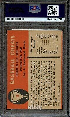 1961 Fleer Greats Autographed GABBY HARTNETT #41 Cubs PSA/DNA Slabbed