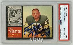 1962 PACKERS Fuzzy Thurston signed ROOKIE card Topps #69 PSA/DNA Slab AUTO RC