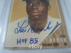 1962 Topps Lou Brock Rookie Signed Autographed Card #387 Psa/Dna Slabbed Coa RC