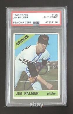 1966 Topps #126 JIM PALMER Signed/Auto ROOKIE CARD RC PSA/DNA Slabbed HOF