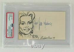 1966 Zsa Zsa Gabor Minerva Batman Signed 3x5 Sketch Card (PSA/DNA Slabbed)