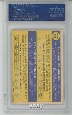 1970 Topps #189 Thurman Munson Signed Autograph RC POP 1 of 4 PSA/DNA Slabbed