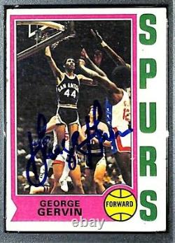 1974 Topps GEORGE GERVIN Signed Auto Spurs Rookie RC #196 Graded PSA/DNA 10 SLAB