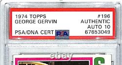 1974 Topps GEORGE GERVIN Signed Spurs Rookie RC #196 Auto Graded PSA/DNA 10 SLAB