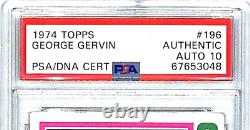 1974 Topps GEORGE GERVIN Signed Spurs Rookie RC #196 Auto Graded PSA/DNA 10 SLAB