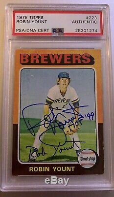 1975 TOPPS Robin Yount ROOKIE RC PSA DNA AUTHENTIC AUTO AUTOGRAPH SIGNED SLABBED