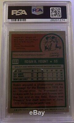 1975 TOPPS Robin Yount ROOKIE RC PSA DNA AUTHENTIC AUTO AUTOGRAPH SIGNED SLABBED