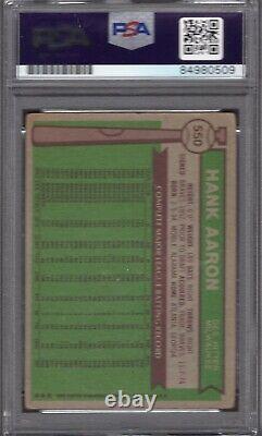 1976 Topps Hank Aaron #550 Autographed Card PSA/DNA Slab