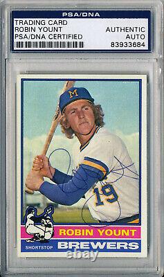 1976 Topps ROBIN YOUNT 316 Signed Auto Slabbed 2nd Year Card Brewers HOF PSA/DNA