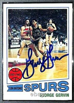 1977-78 Topps GEORGE GERVIN Signed Auto Spurs Card #73 Graded PSA/DNA 10 SLAB