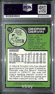 1977-78 Topps GEORGE GERVIN Signed Auto Spurs Card #73 Graded PSA/DNA 10 SLAB