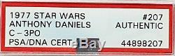 1977 TOPPS ANTHONY DANIELS Signed C3-PO Card #207 SLABBED PSA/DNA #44898207
