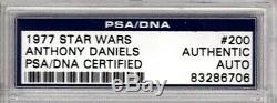 1977 TOPPS ANTHONY DANIELS Signed C3-PO Card SLABBED PSA/DNA #83286706