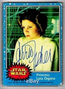 1977 Topps STAR WARS CARRIE FISHER Signed Princess Leia Card PSA/DNA SLABBED