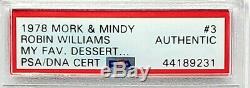 1978 Topps Mork & Mindy ROBIN WILLIAMS Signed Autograph Card #3 PSA/DNA Slabbed