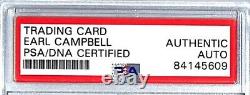 1979 Fleer Earl Campbell Signed Rookie Houston Oilers Card #21 PSA/DNA Slabbed