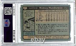 1980 Topps RICKEY HENDERSON Signed A's Rookie #482 Auto Graded PSA/DNA 10 SLAB