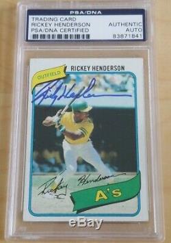 1980 Topps Rickey Henderson #482 Auto Autographed PSA/DNA Slabbed RC Signed