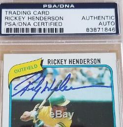 1980 Topps Rickey Henderson #482 Auto Autographed PSA/DNA Slabbed RC Signed 7.5