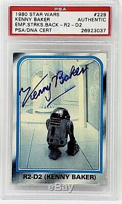 1980 Topps Star Wars KENNY BAKER Signed R2-D2 Card SLABBED PSA/DNA #26923037