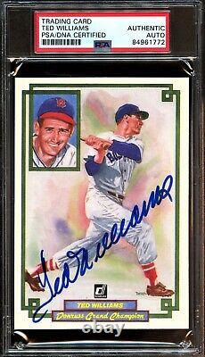 1984 Donruss Grand Champions Autographed TED WILLIAMS #14 Red Sox PSA/DNA Slab