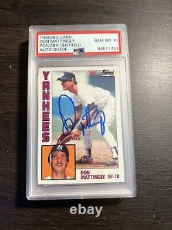 1984 topps don mattingly signed autographed psa dna slab auto 10