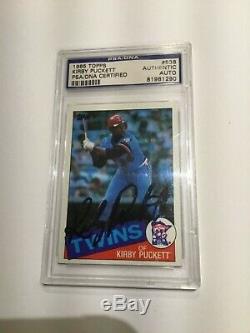 1985 Topps Rookie card Signed PSA/DNA Slabbed Kirby Puckett