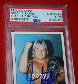 1985 Topps WWF WWE Greg Hammer Valentine Signed RC Rookie Card #9 PSA/DNA Slab
