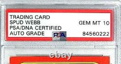 1986-87 Fleer SPUD WEBB Signed Auto Rookie Card #120 Graded PSA/DNA 10 GEM SLAB