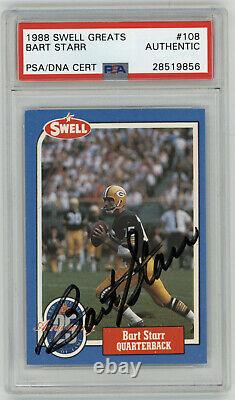 1988 PACKERS Bart Starr signed card Swell #108 AUTO PSA/DNA Slab Autographed HOF
