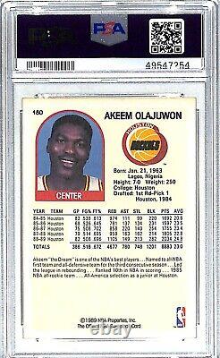 1989 90 Hoops AKEEM OLAJUWON Signed Autographed Rockets Card 180 PSA/DNA Slabbed