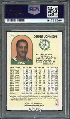 1989-90 NBA Hoops #121 Dennis Johnson Signed Card AUTO PSA/DNA Slabbed Celtics