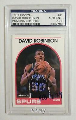 1989-90 NBA Hoops #310 David Robinson Signed PSA/DNA Auto HOF RC SLAB ERROR LOOK