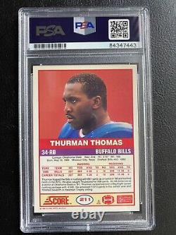 1989 Score THURMAN THOMAS Rookie #211 Autographed Auto PSA/DNA Slabbed Card #2