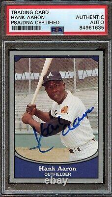 1990 Pacific Autographed HANK AARON #1 Braves PSA/DNA Slabbed