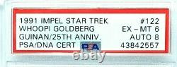 1991 IMPEL Star Trek WHOOPI GOLDBERG Signed Auto GUINAN Card SLABBED PSA/DNA