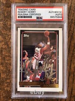 1992 Topps GOLD Robert Horry Autographed Rookie Card #308 PSA/DNA Slabbed