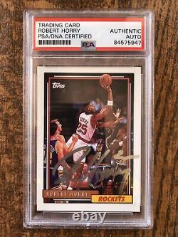 1992 Topps Robert Horry Autographed Rookie Card #308 PSA/DNA Slabbed
