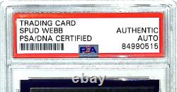 1995-96 Topps Finest SPUD WEBB Signed Auto Signed Card #195 PSA/DNA Slabbed