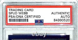 1995-96 Topps Finest SPUD WEBB Signed Auto Signed Card #195 PSA/DNA Slabbed