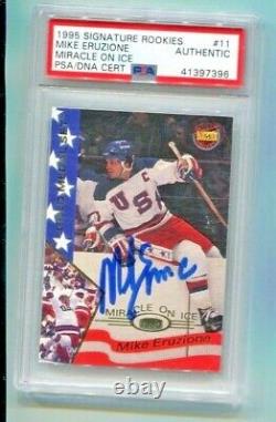 1995 Signature Rookies MIKE ERUZIONE Miracle on Ice Autograph PSA/DNA Slabbed