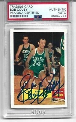 1996-97 Topps Chrome BOB COUSY Signed AUTO Card Celtics NBA HOF PSA/DNA Slabbed