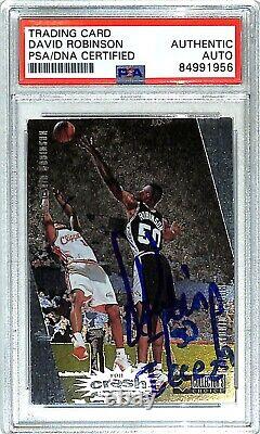 1997 UD Collectors Choice DAVID ROBINSON Signed Auto Card #R24 PSA/DNA SLABBED