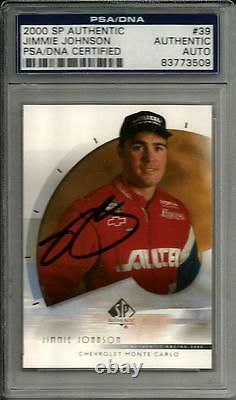 2000 SP SPA Authentic Jimmie Johnson Signed RC Card PSA/DNA Slabbed