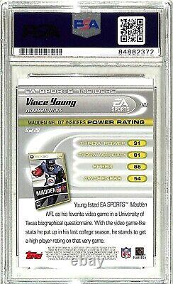2006 Topps EA Sports MADDEN 07 VINCE YOUNG Signed Titans Card PSA/DNA 10 Slabbed