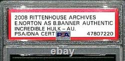 2008 Rittenhouse EDWARD NORTON Signed Bruce Banner HULK Card PSA/DNA Slabbed